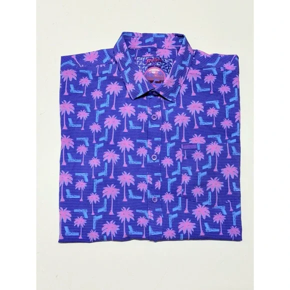 Retro Rifle Rising Palm Vice City Button Up Shirt Men's XL‎ New W Tags